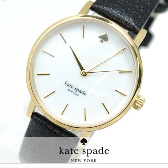Kate Spade Mother of Pearl Black Leather Watch - Picture 6 of 6